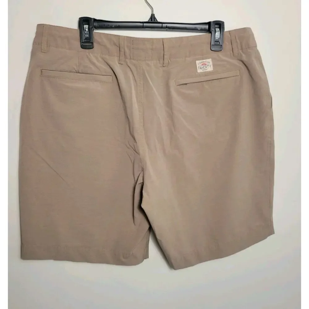 Faherty All Day Shorts Mens 36 Tan Performance Stretch Chino 7